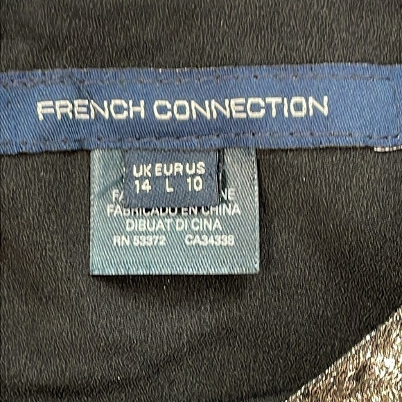 New French Connection Alara Metallic Flutter Sleeve Cutout Mini Dress Sz 10 - Picture 8 of 14